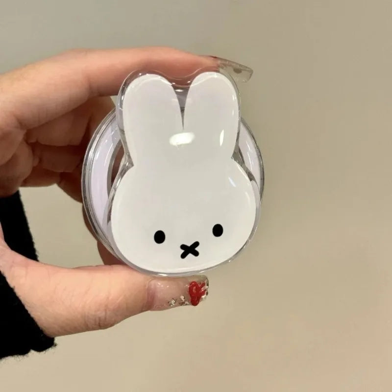Kawaii Miffy Rabbit Magnetic Phone Stand Cartoon Telescopic Portable Stand Girls Fun Festival Gift